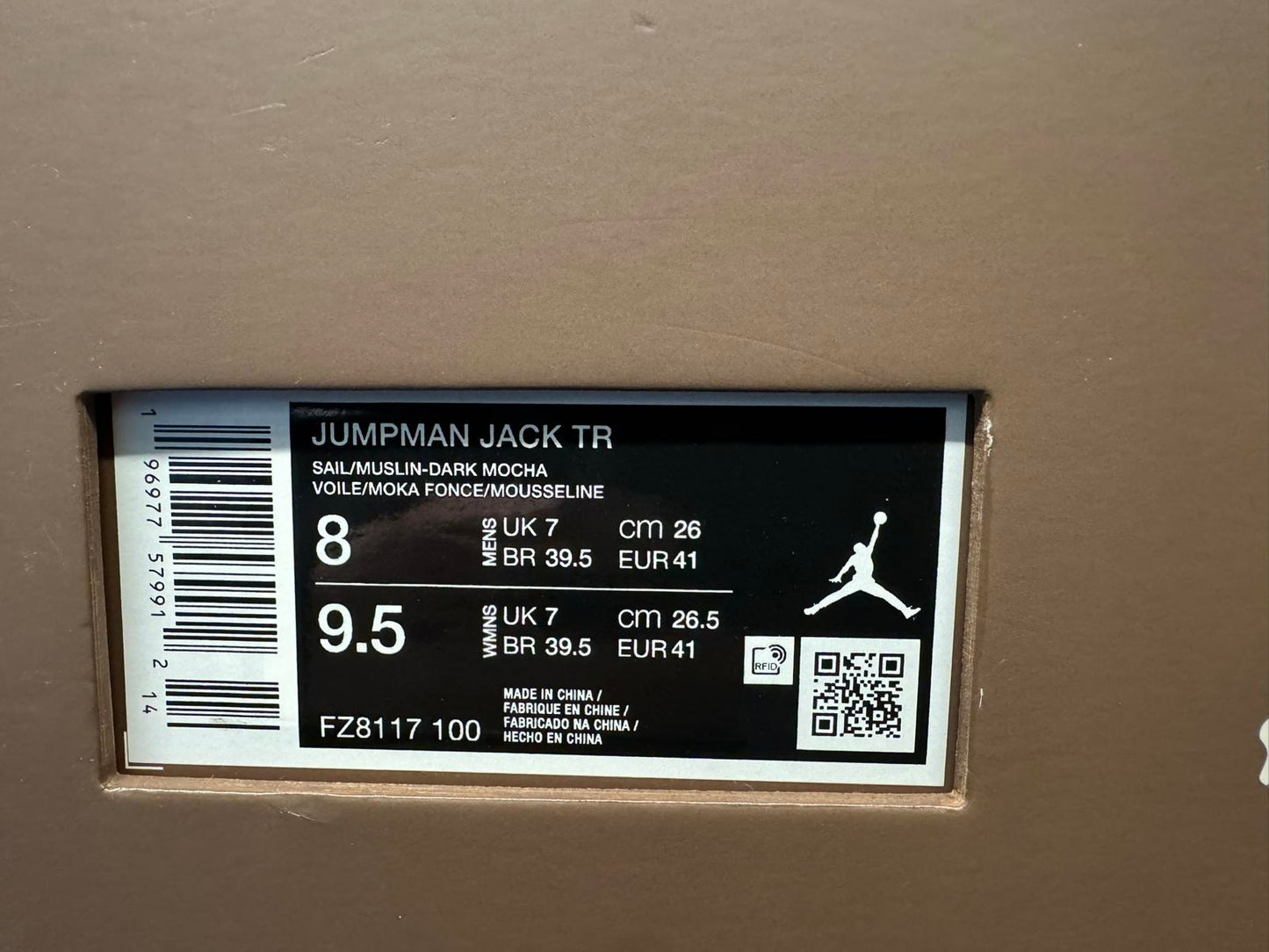 Size 7 UK Travis Scott x Jordan Jumpman Jack TR 'Sail' NEW DS