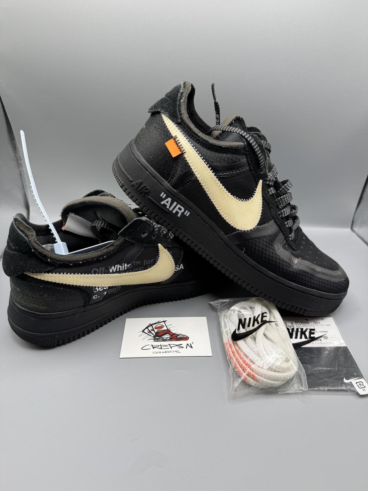Size 7 Nike Air Force 1 Off White Black Preloved