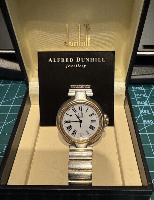 Vintage DUNHILL Millennium White Dial Date Roman Ladies Watch | Authentic
