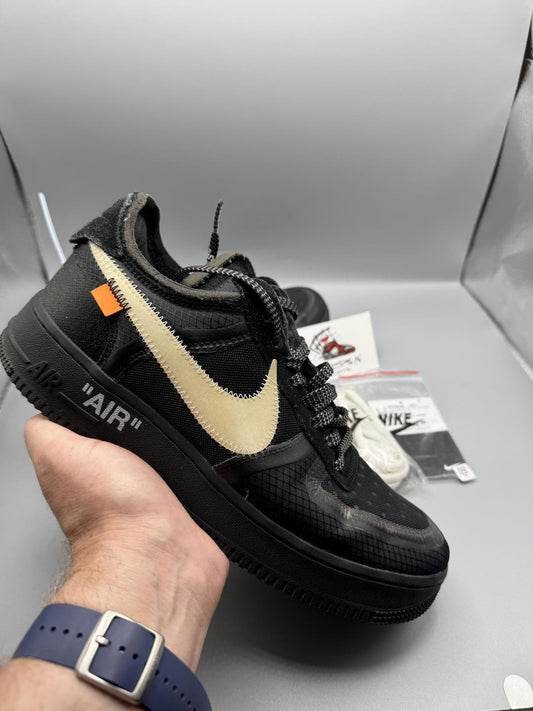 Size 7 Off White Nike Air Force 1 Black Preloved