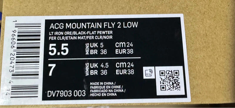 UK 5 Nike ACG Mountain Fly 2 Gore-Tex Iron Ore Black Pewter