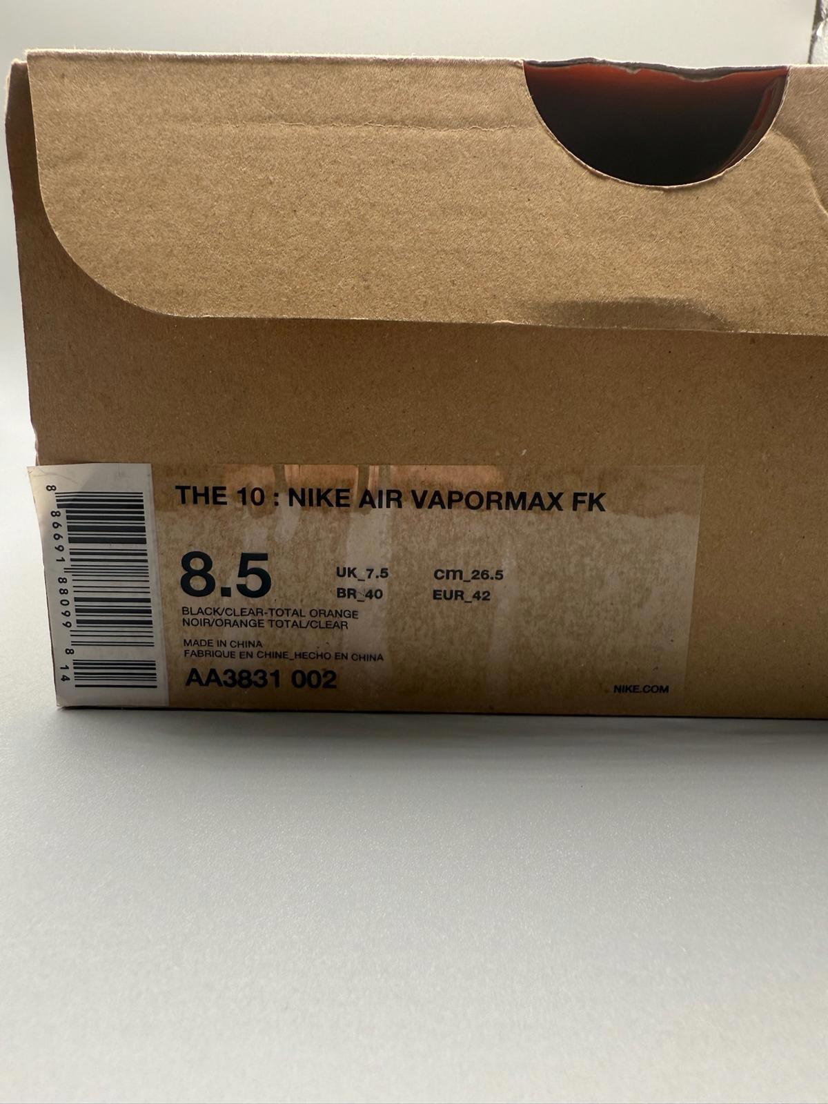 Size 7.5 Off-White x Nike Air VaporMax ‘Black’ 2018.