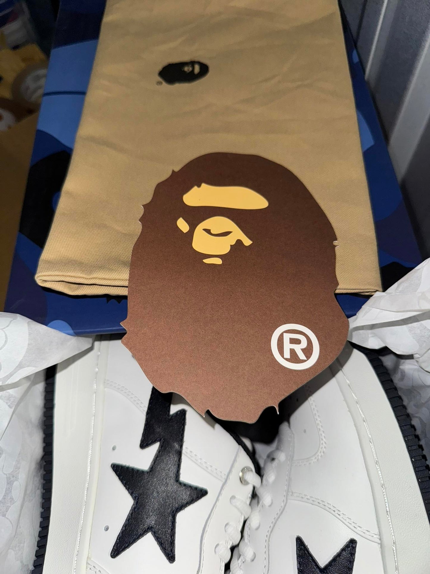Size 10 A Bathing Ape Bape Sta JJJJound White Navy DS NEW