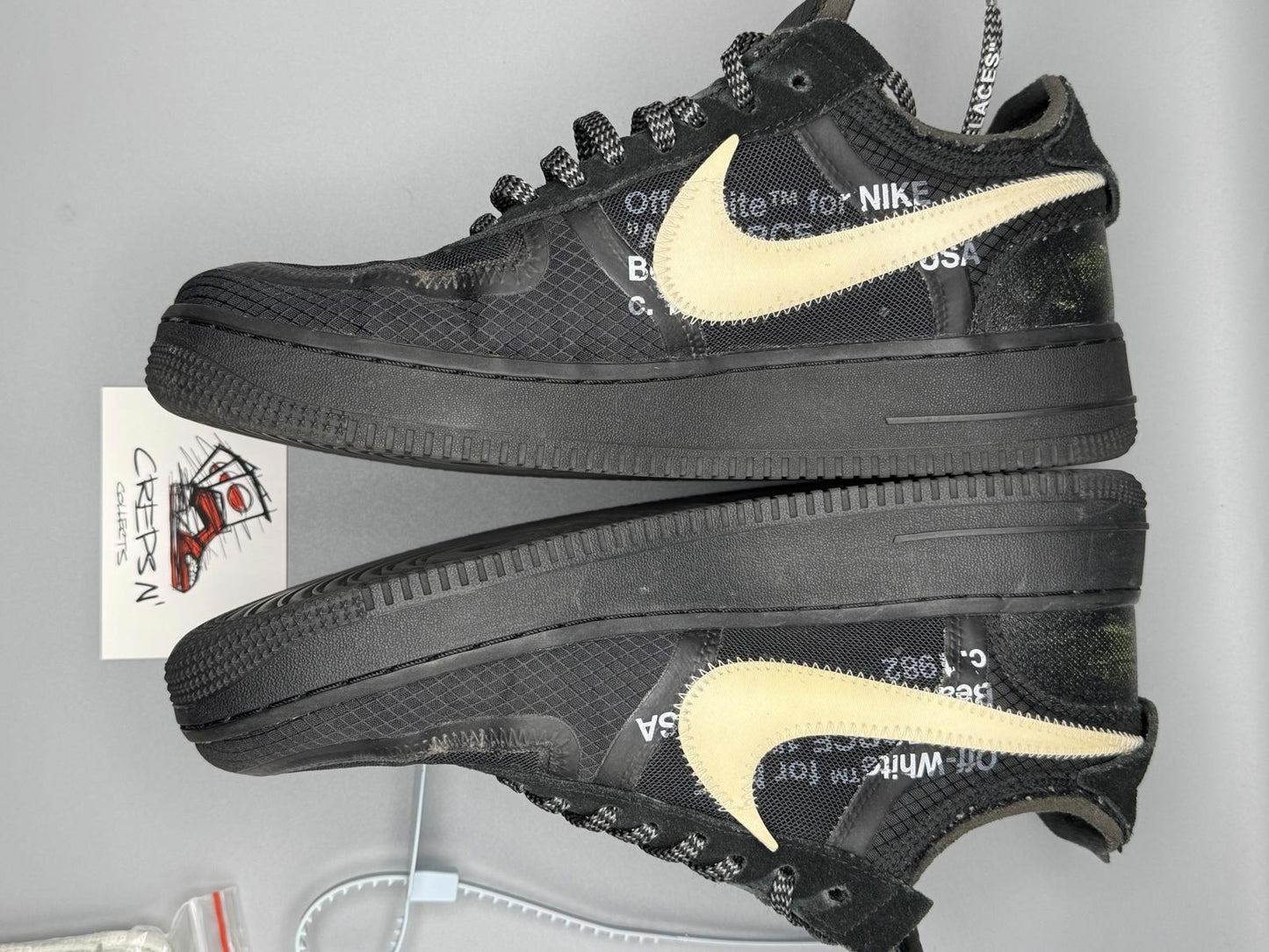 Size 7 Nike Air Force 1 Off White Black Preloved