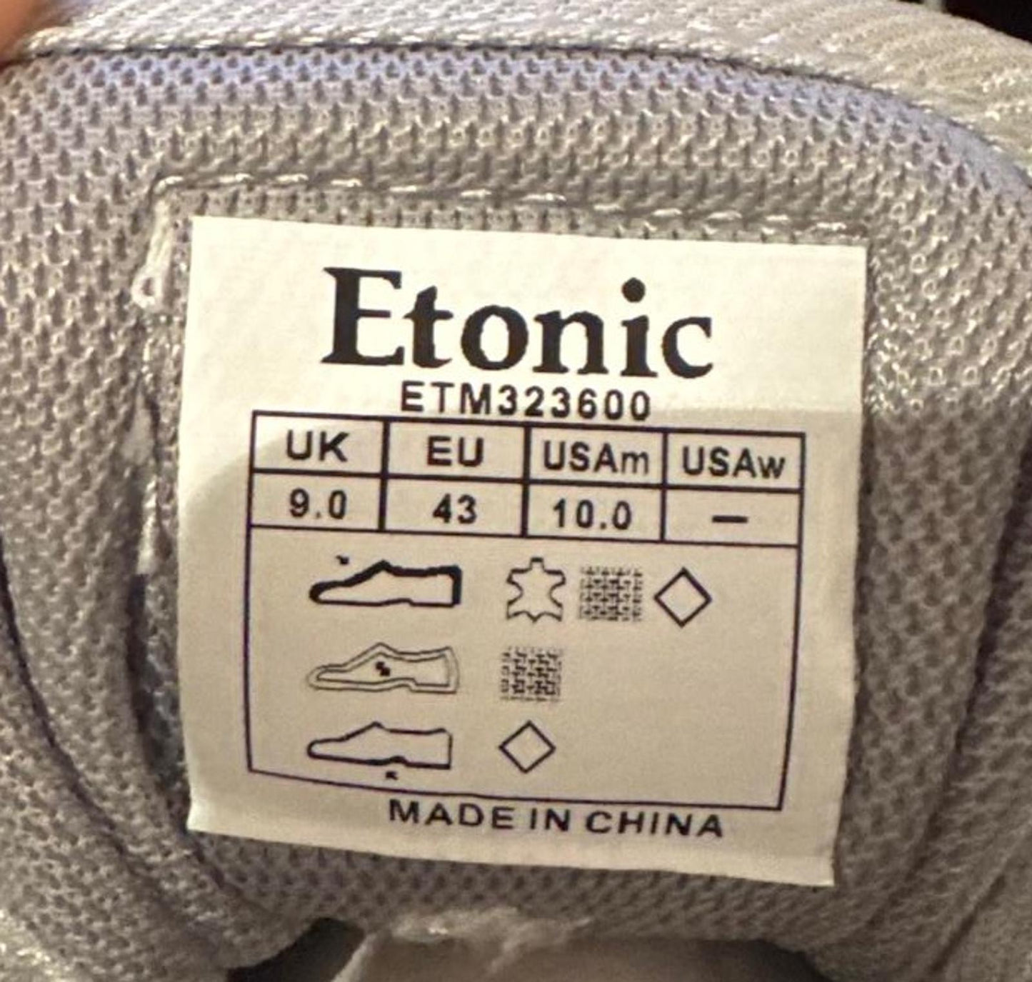 Size 9 Etonic Stable Base Cement Grey NEW